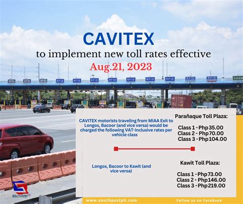 cavitex toll rates|Cavitex to implement new toll rates beginning Aug. 21.